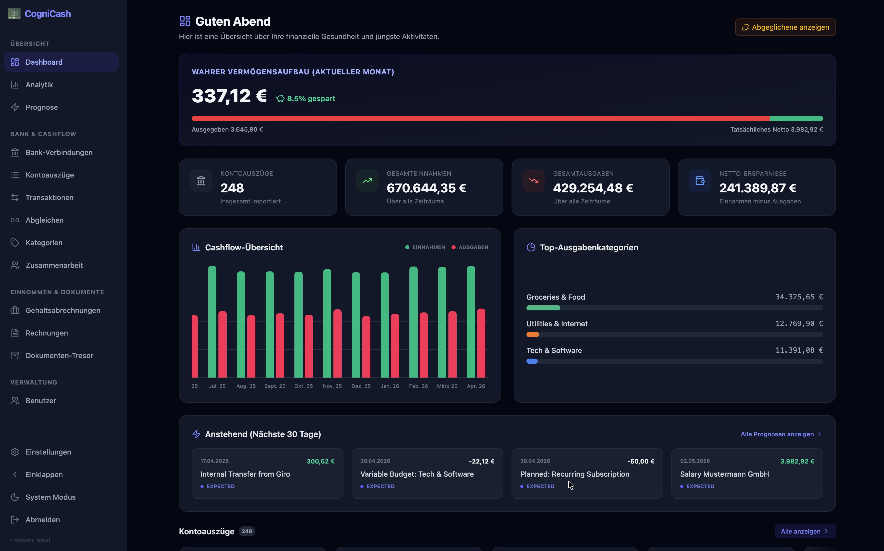 Cogni-Cash Dashboard